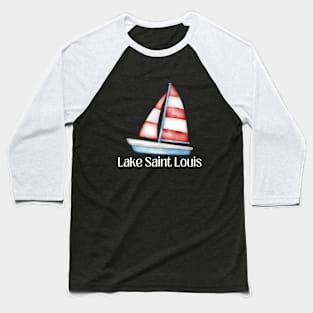 Lake Saint Louis Sailboat Baseball T-Shirt